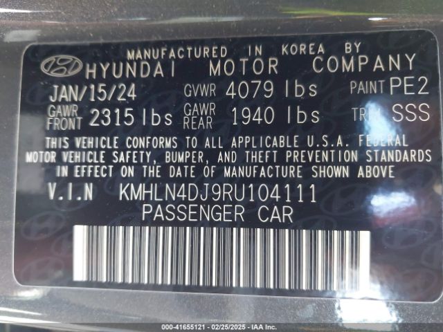 KMHLN4DJ9RU104111 Hyundai Elantra Hybrid Limited