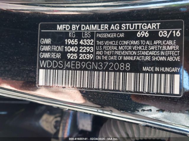WDDSJ4EB9GN372088 Mercedes-Benz CLA 250