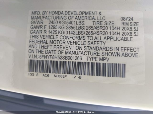 5FNYF8H52SB001266 Honda Passport Awd Ex-l
