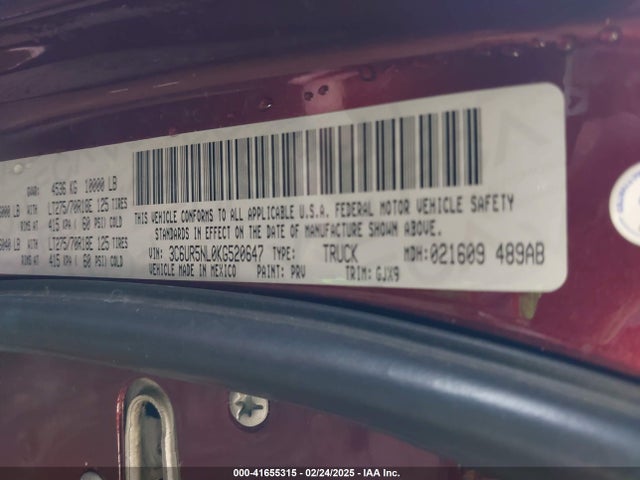3C6UR5NL0KG520647 RAM 2019