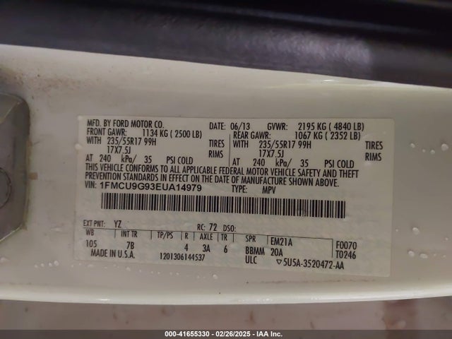 1FMCU9G93EUA14979 Ford ESCAPE SE