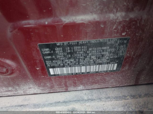 4S4BSENC7H3218641 Subaru Outback 3.6r Limited