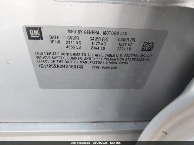 1G1105SA2HU160143 Chevrolet IMPALA 1LT