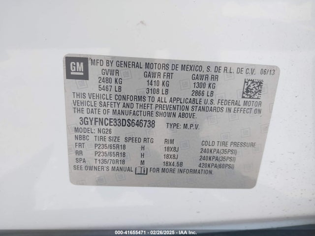 2013 CADILLAC SRX 3GYFNCE33DS646738 Photo 8