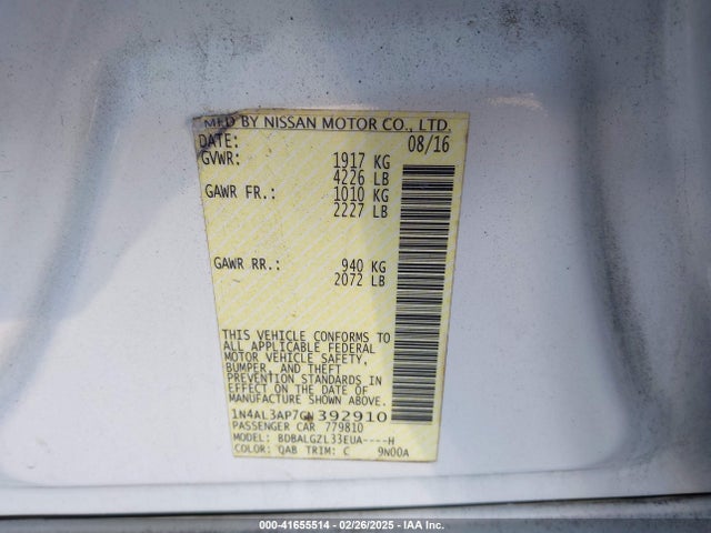 Nissan Altima 2.5 S 2016 1N4AL3AP7GN392910 Image 9