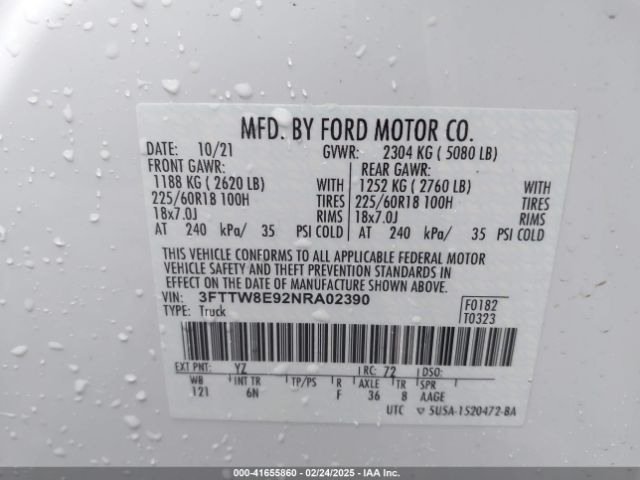 2022 FORD MAVERICK 3FTTW8E92NRA02390 Photo 8