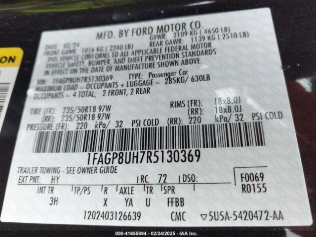 1FAGP8UH7R5130369 Ford Mustang Ecoboost Premium