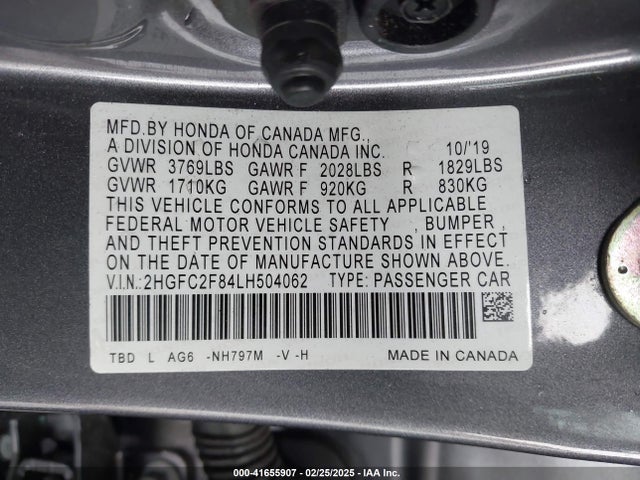 Honda Civic Sport 2020 2HGFC2F84LH504062 Image 9