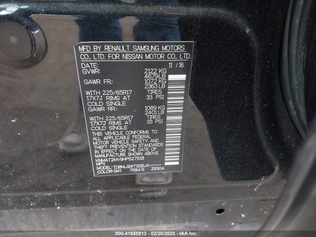 KNMAT2MV9HP527518 Nissan ROGUE SV