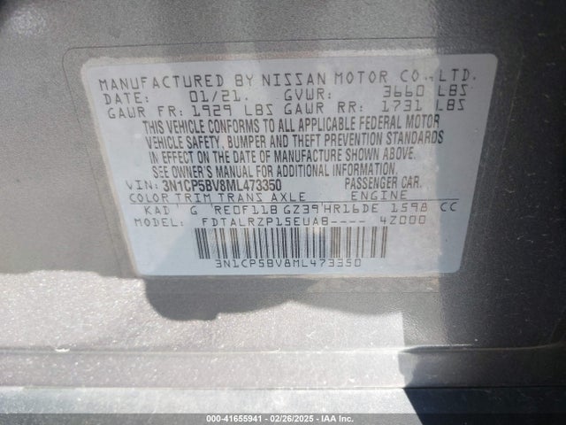 Nissan Kicks S Xtronic Cvt 2021 3N1CP5BV8ML473350 Image 9