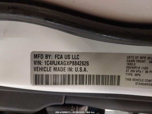 1C4RJKAGXP8842626 Jeep Grand Cherokee L Laredo 4x4