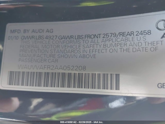 2010 AUDI S5 WAUVVAFR2AA052208 Photo 8