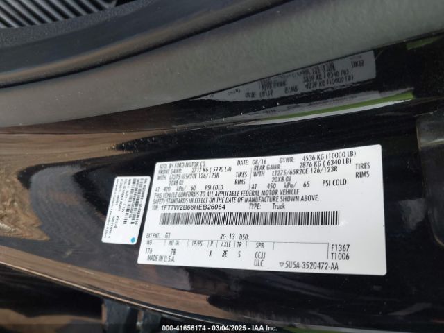 1FT7W2B66HEB26064 Ford F-250 Platinum