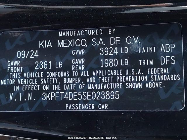3KPFT4DE5SE023895 KIA K4 Lx