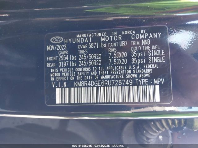 2024 HYUNDAI PALISADE KM8R4DGE6RU728749 Photo 8