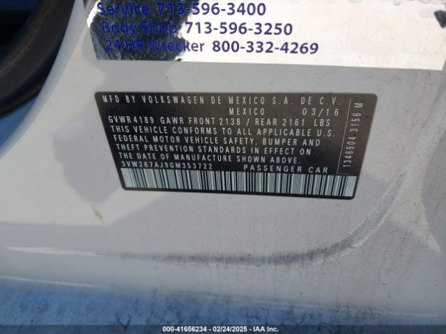3VW267AJ9GM353722 Volkswagen Jetta 1.4t S