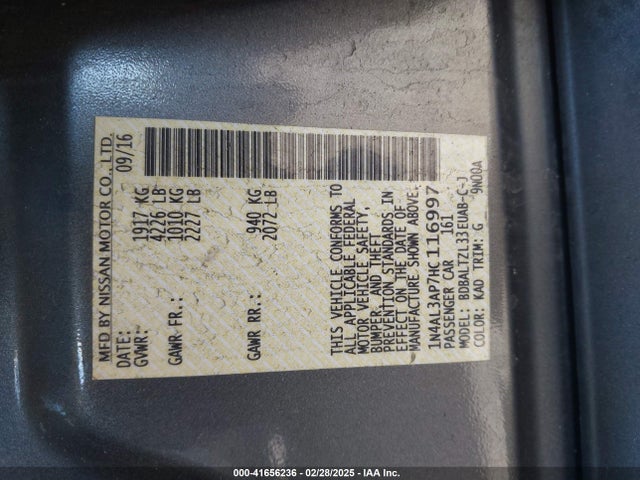 1N4AL3AP7HC116997 Nissan Altima 2.5 Sl