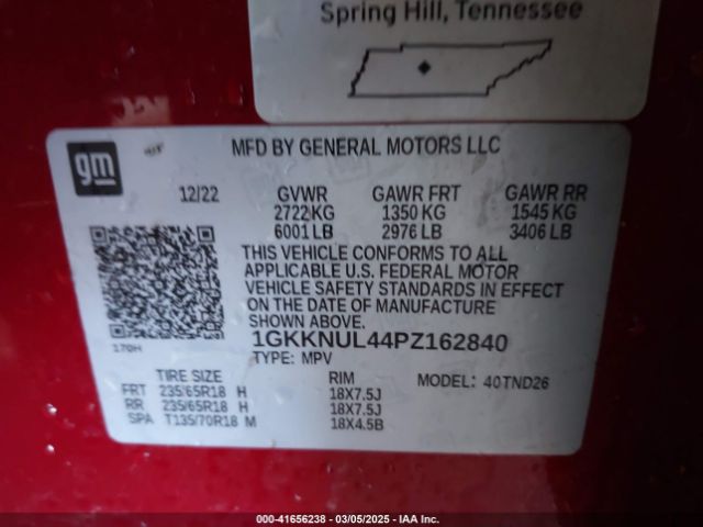 1GKKNUL44PZ162840 GMC lsy
