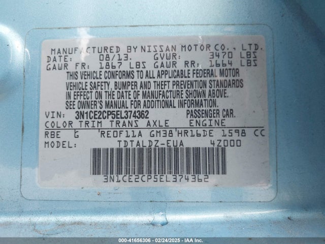 Nissan Versa Note Sv 2014 3N1CE2CP5EL374362 Image 9