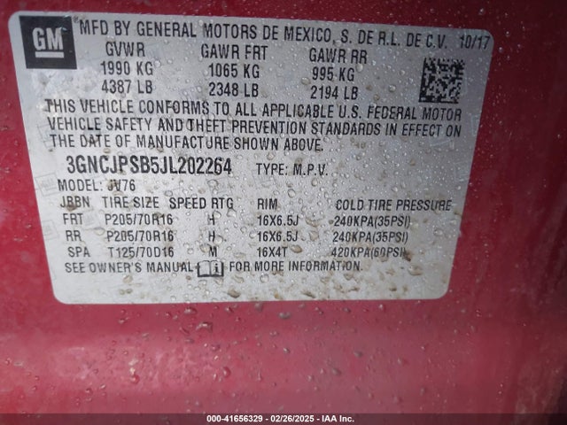 Chevrolet Trax Lt 2018 3GNCJPSB5JL202264 Image 9