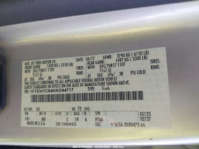 1FTEW1C84HKD44717 Ford F-150 Xlt