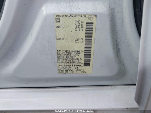 Nissan Altima 2.5 Sl 2014 1N4AL3AP6EN334901 Image 9