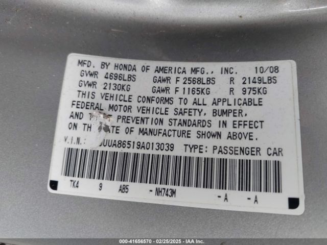 2009 ACURA TL 19UUA86519A013039 Photo 8