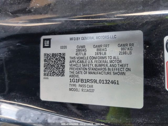 1G1FB1RS9L0132461 Chevrolet Camaro Rwd  1lt