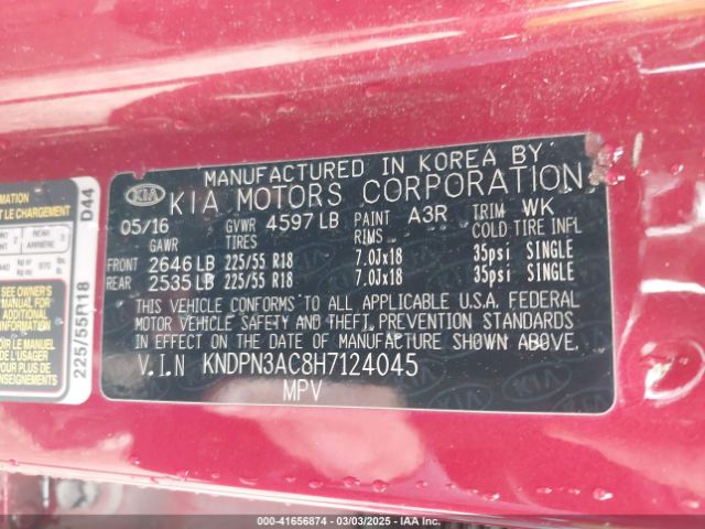 KNDPN3AC8H7124045 KIA Sportage Ex