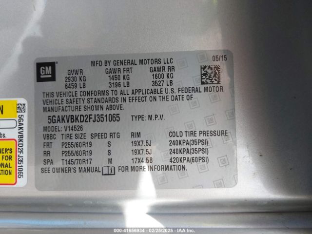 5GAKVBKD2FJ351065 Buick Enclave Leather