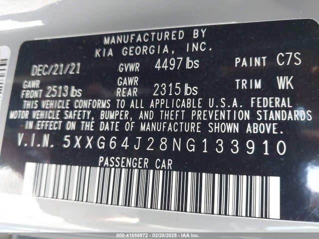 5XXG64J28NG133910 KIA K5 Gt-line