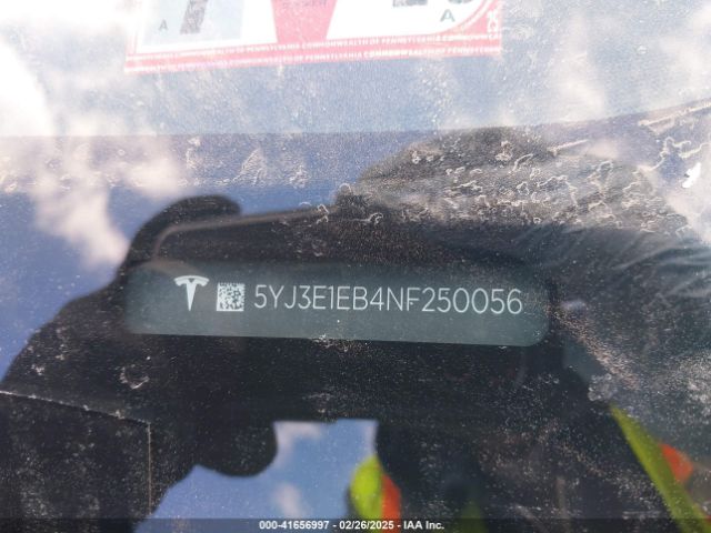 5YJ3E1EB4NF250056 Tesla Model 3 Long Range Dual Motor All-wheel Drive