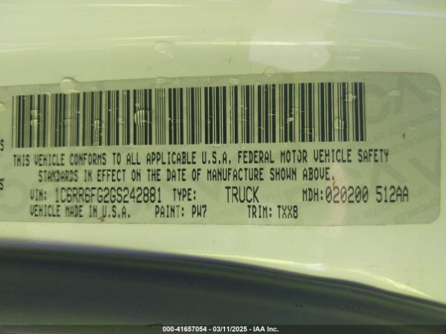 1C6RR6FG2GS242881 RAM 1500 Tradesman