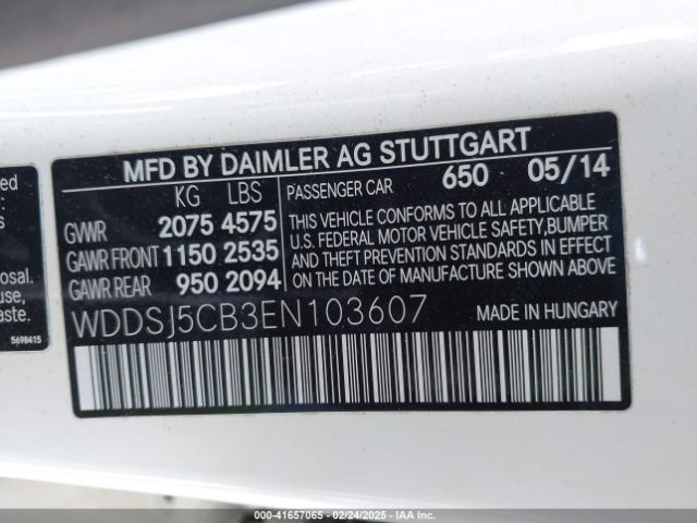 WDDSJ5CB3EN103607 Mercedes-Benz Cla 45 Amg 4matic