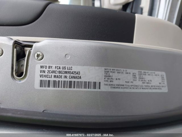 2021 CHRYSLER PACIFICA 2C4RC1BG3MR542543 Photo 8