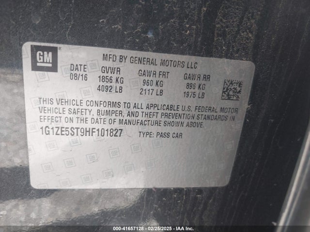 1G1ZE5ST9HF101827 Chevrolet MALIBU 1LT