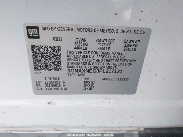 3GNAXNEG0PL217121 Chevrolet Equinox Fwd Premier