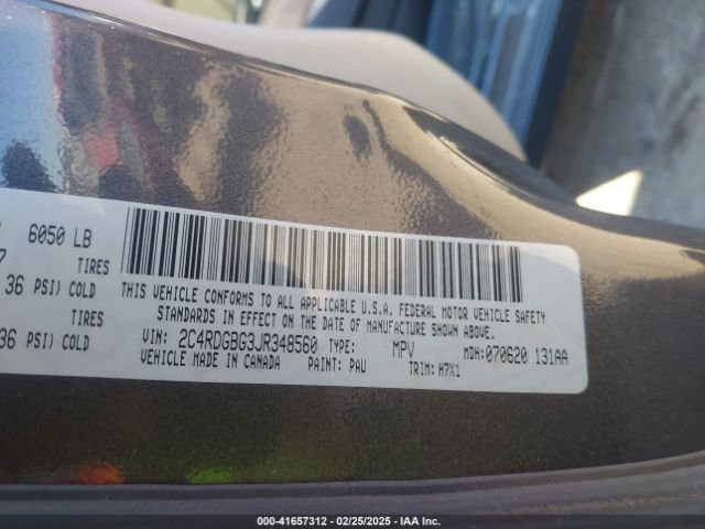 2C4RDGBG3JR348560 Dodge Grand Caravan Se