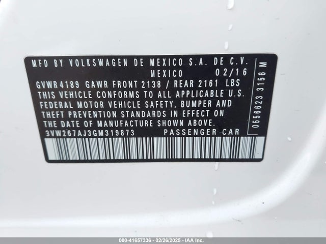 3VW267AJ3GM319873 Volkswagen Jetta 1.4t S
