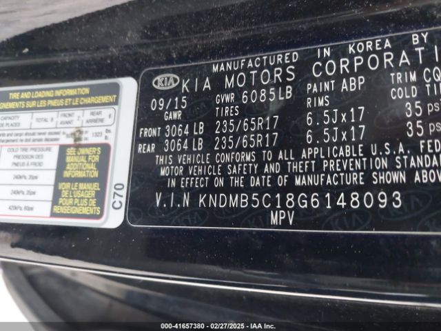 KNDMB5C18G6148093 KIA SEDONA LX