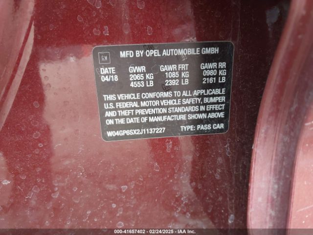 W04GP6SX2J1137227 Buick Regal Sportback Essence