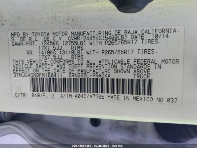 3TMJU4GN9FM180411 Toyota Tacoma Double Cab Prerunner