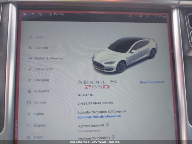 5YJSA1H4XFF081215 Tesla Model S 85d/p85d