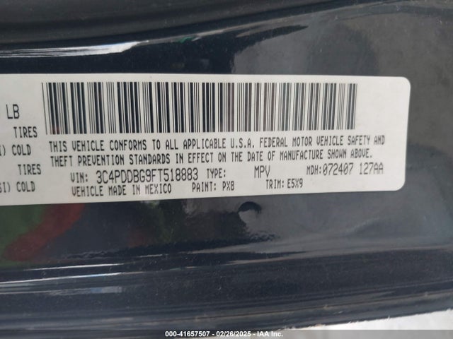 Dodge Journey Sxt 2015 3C4PDDBG9FT518883 Image 9