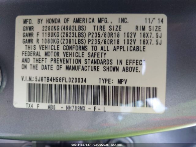 2015 ACURA RDX 5J8TB4H56FL020034 Photo 8