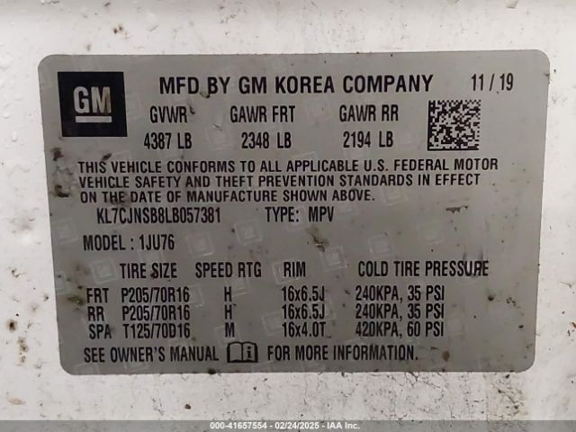 2020 CHEVROLET TRAX KL7CJNSB8LB057381 Photo 8