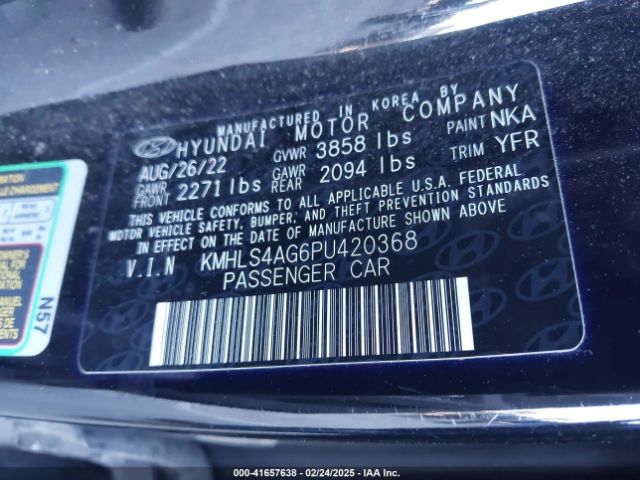 KMHLS4AG6PU420368 Hyundai ELANTRA SEL