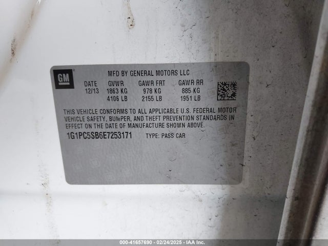 Chevrolet Cruze 1lt Auto 2014 1G1PC5SB6E7253171 Image 9