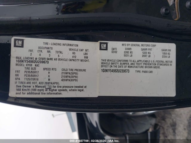 2002 CADILLAC SEVILLE 1G6KY54982U239673 Photo 8