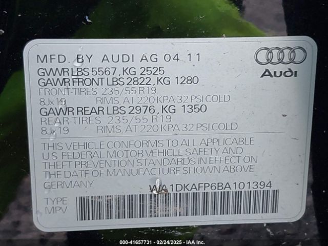 2011 AUDI Q5 WA1DKAFP6BA101394 Photo 8